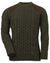 Olive Coloured Laksen Maree O-neck Cable Knit Sweater On A White Background