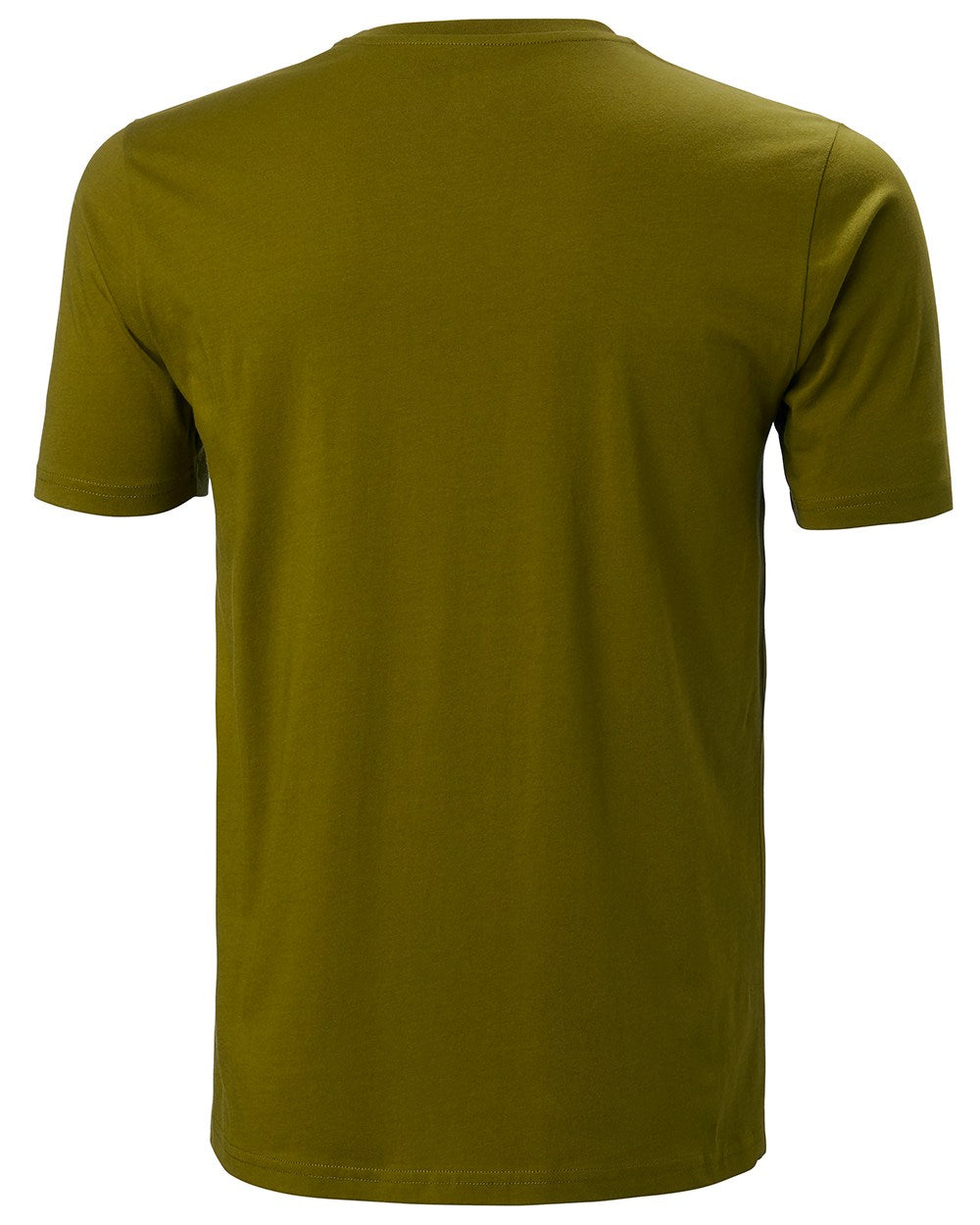 Olive Green Coloured Helly Hansen Mens Logo T-Shirt On A White Background 