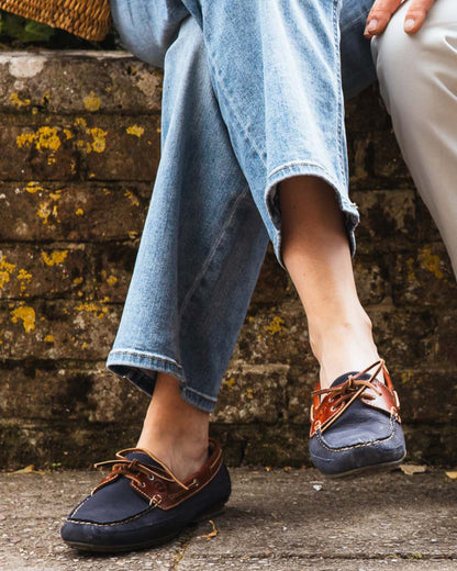 Indigo Coloured Orca Bay Bahamas Womens Deck Shoes On Outdoor Background 