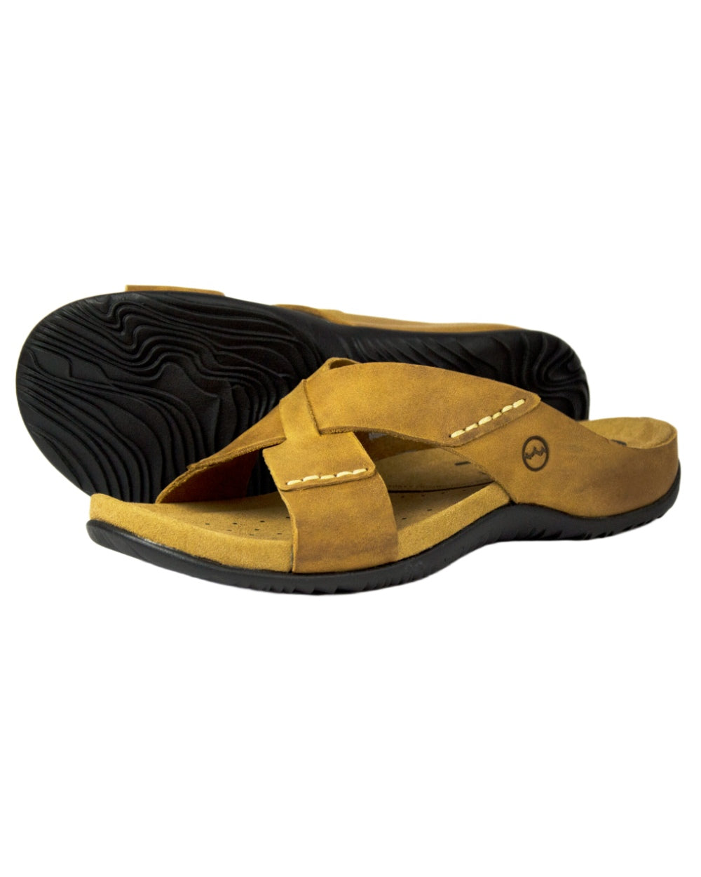 Sand coloured Orca Bay Mens Aruba Sandals on white background 