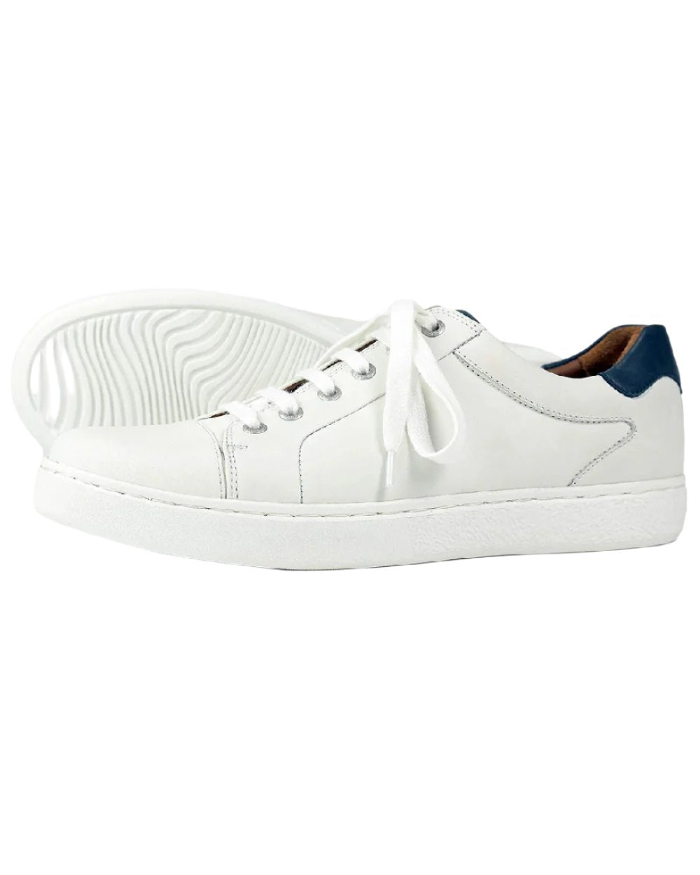 White Navy Coloured Orca Bay Mens Belgravia Trainers on white background 