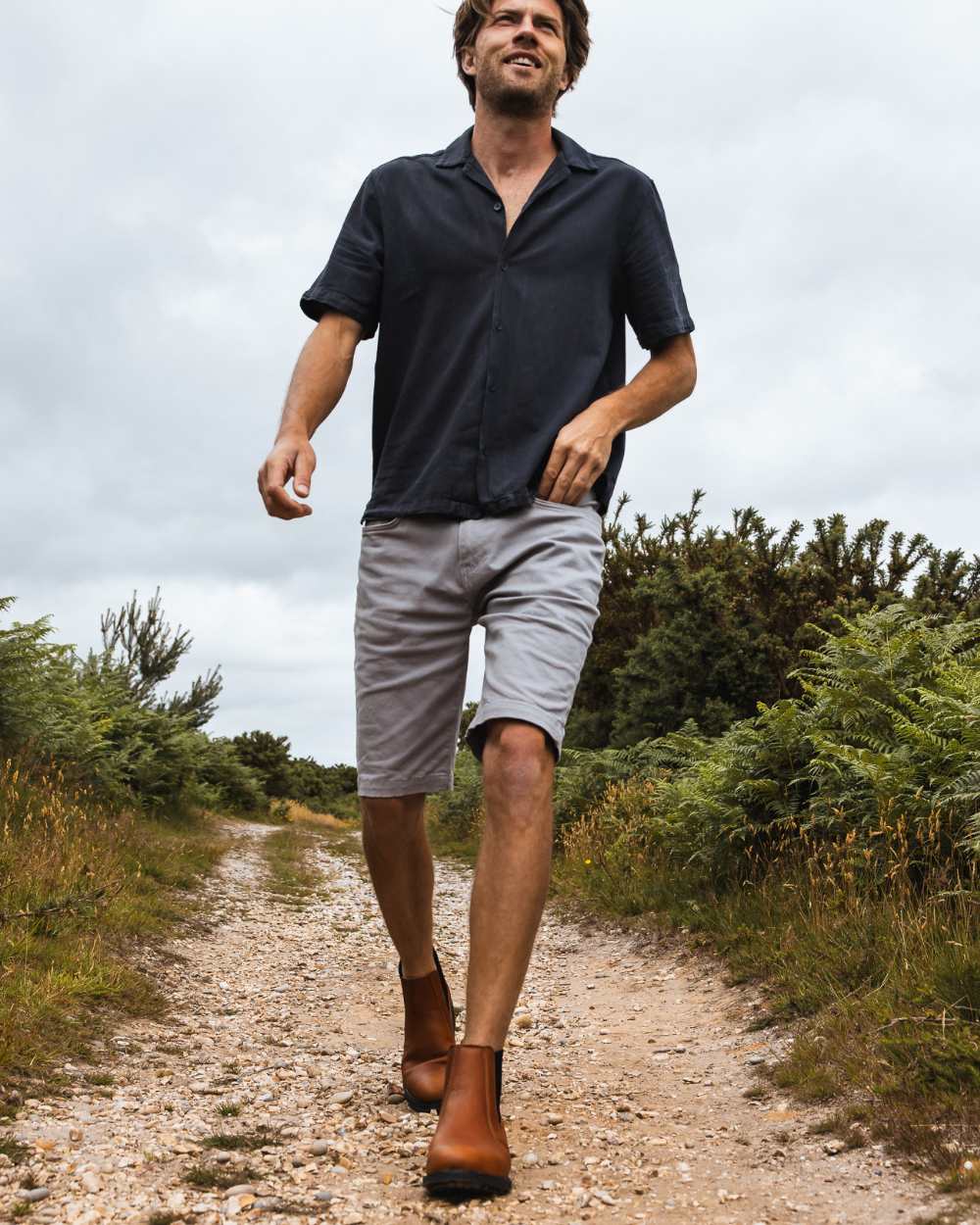 Sand Coloured Orca Bay Mens Brecon Chelsea Boots On A Sand Background 