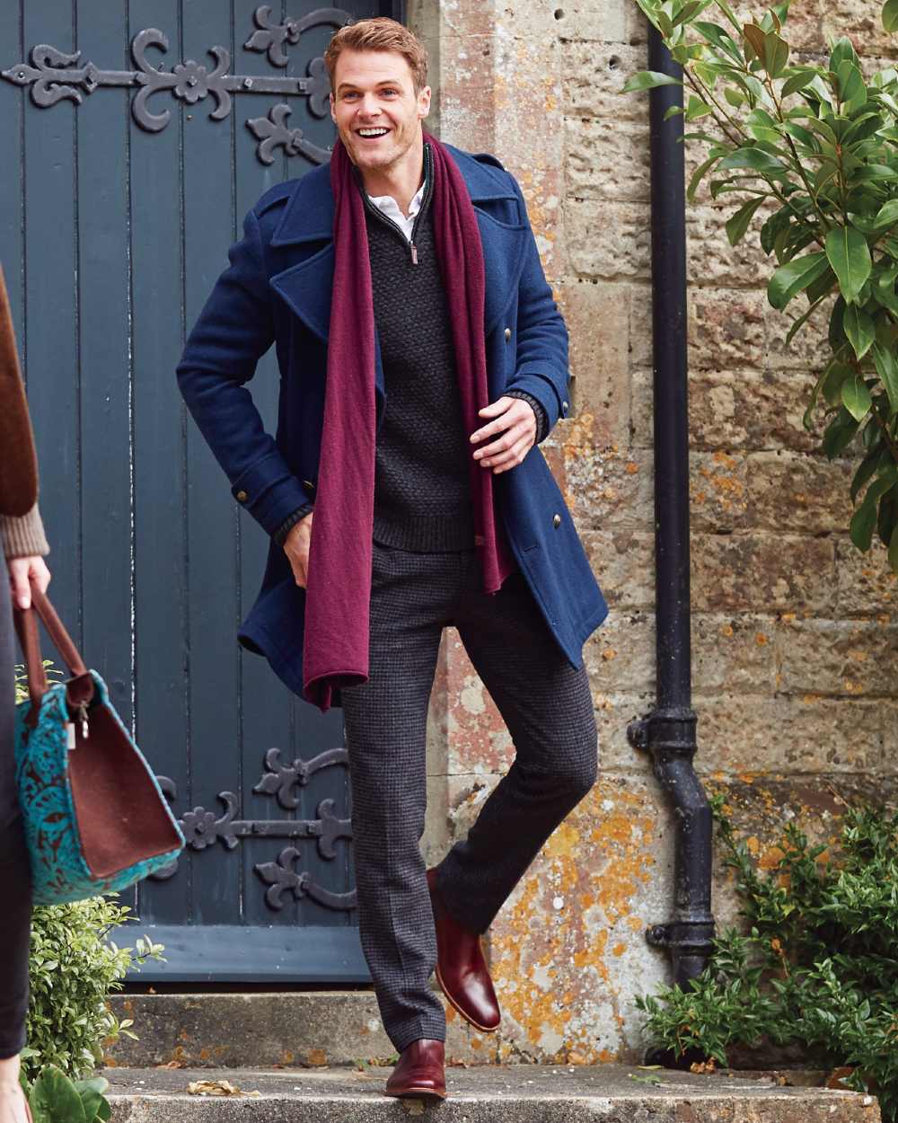Brown Pull Up Coloured Orca Bay Mens Brompton Chelsea Boots on outdoor background 