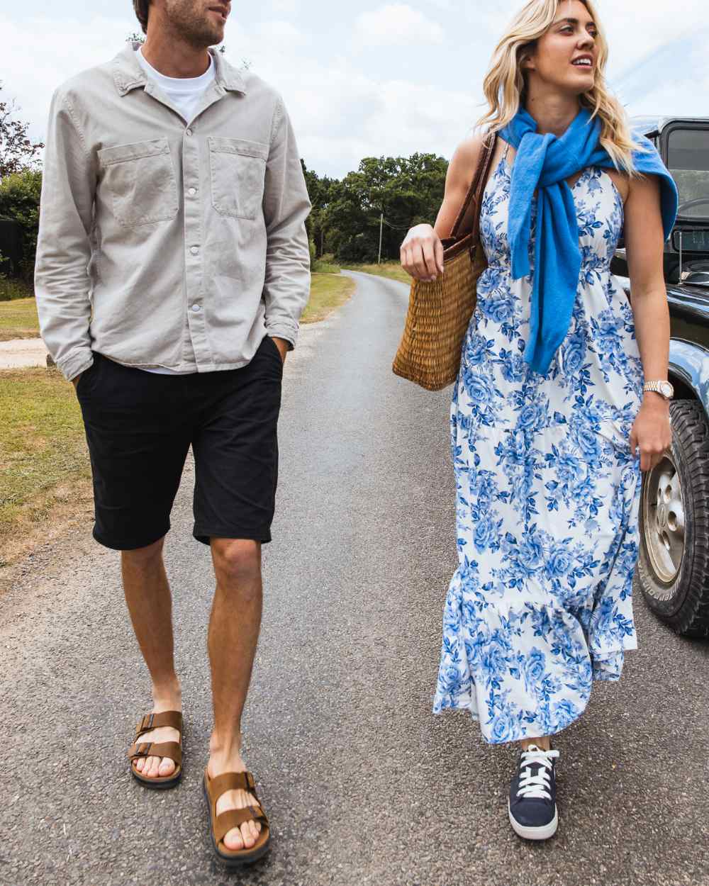 Sand coloured Orca Bay Mens Carbis Sandals on street background 