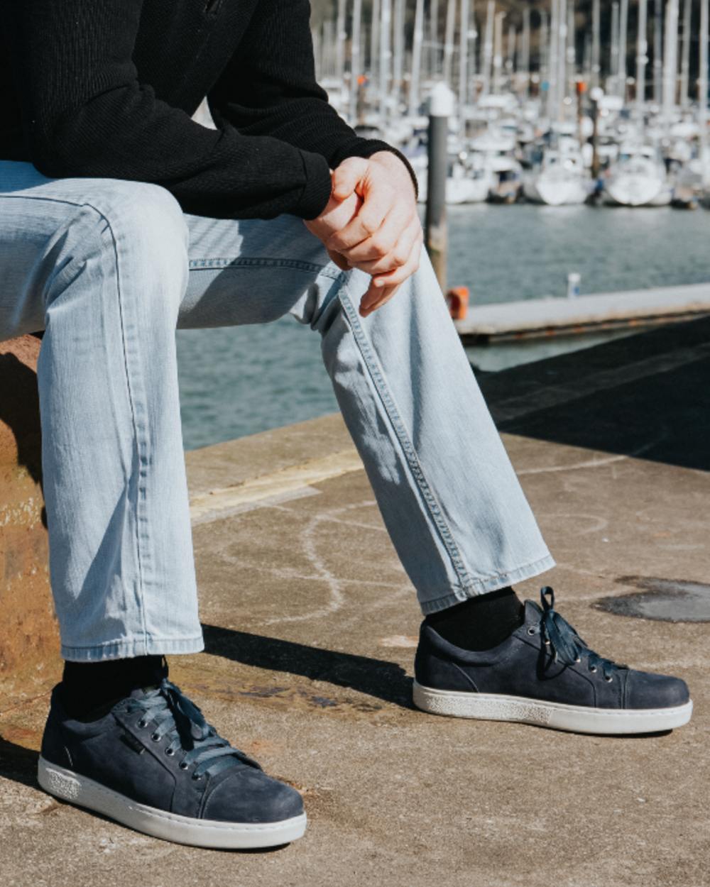 Indigo Coloured Orca Bay Mens Kensington Shoes on outdoor background 