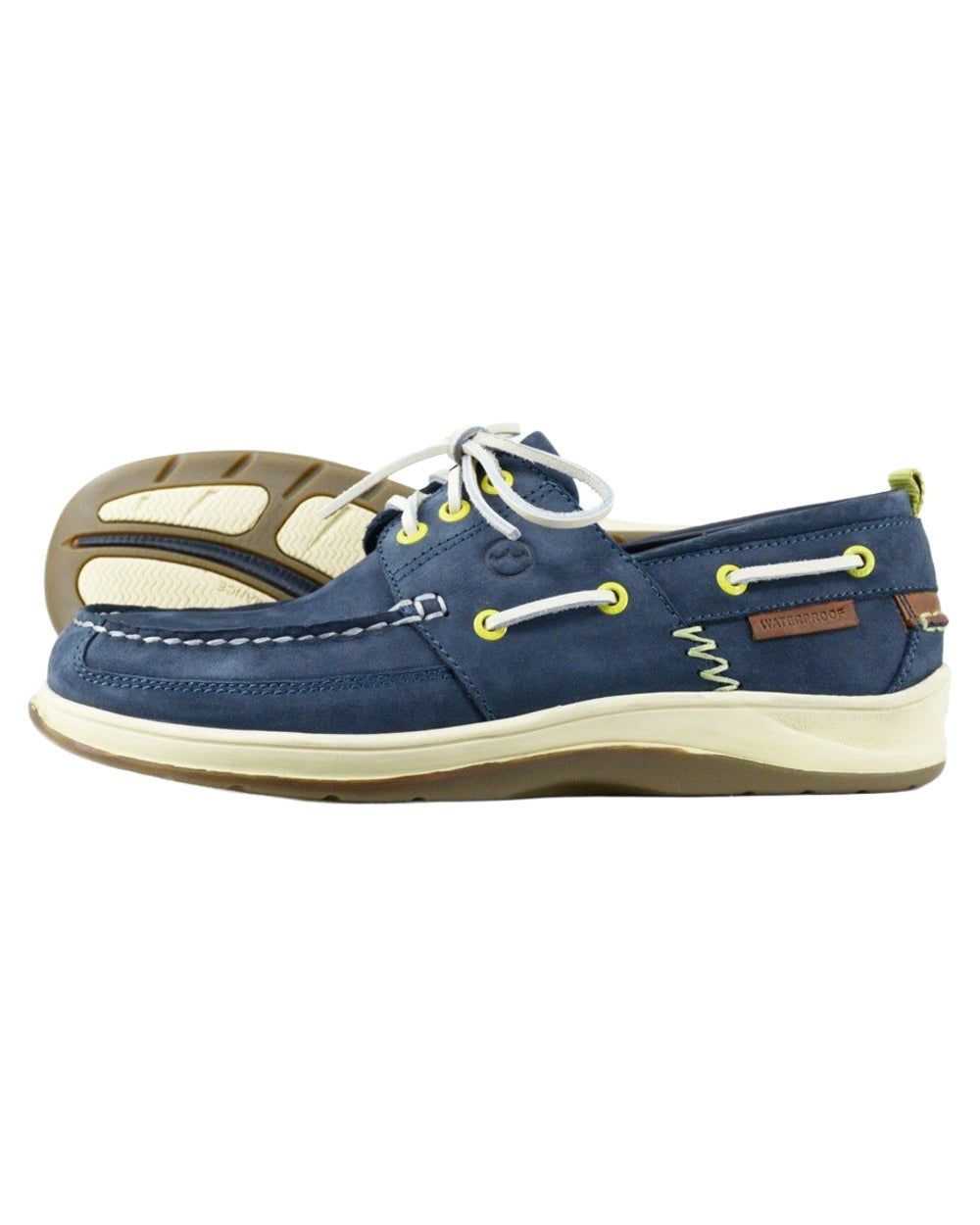 Navy coloured Orca Bay Mens Ocean Waterproof Boat Shoes on white background 