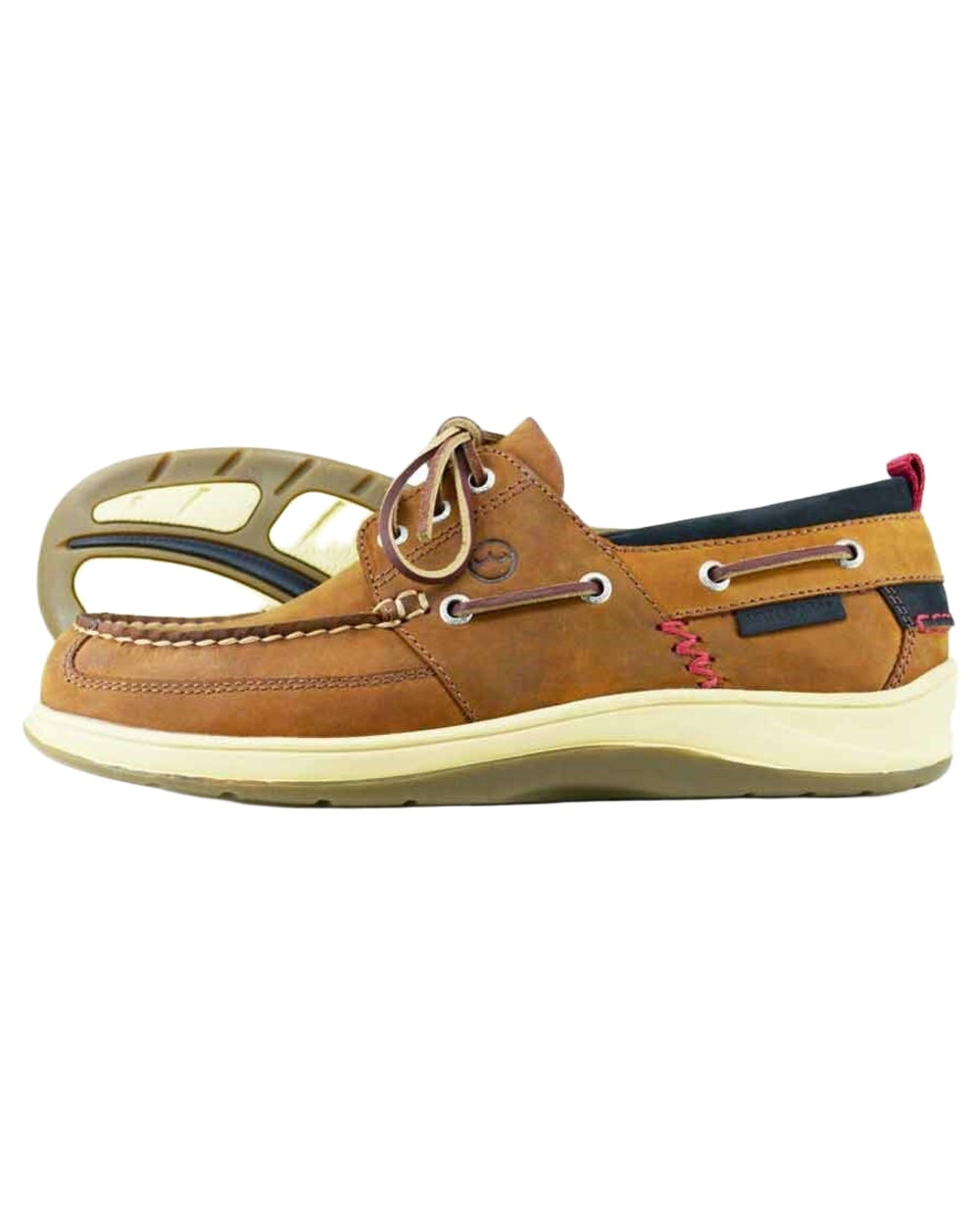 Sand coloured Orca Bay Mens Ocean Waterproof Boat Shoes on white background 