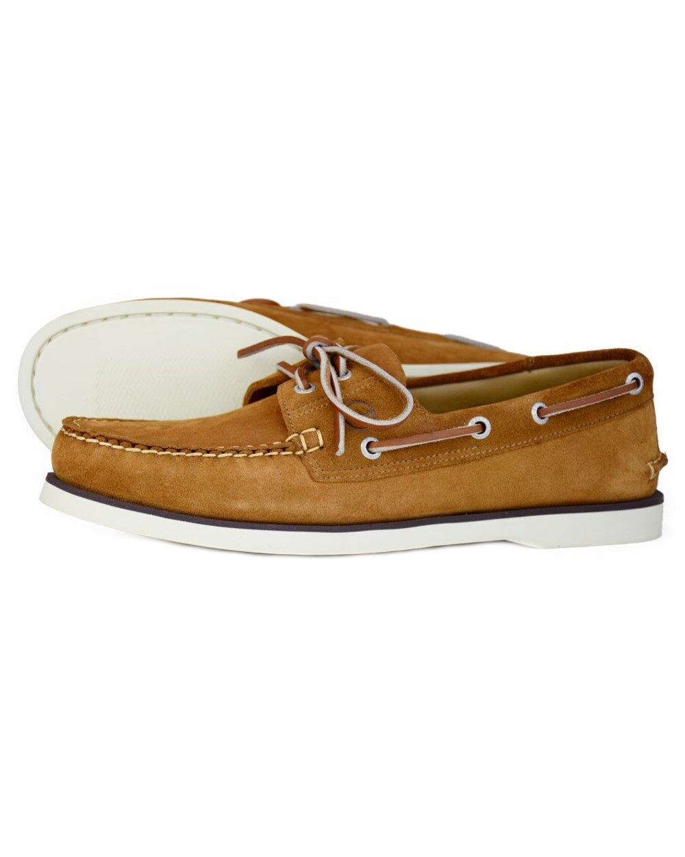 Cinnamon Suede Coloured Orca Bay Mens Portland Premium Ocean Gold Shoes on white background 