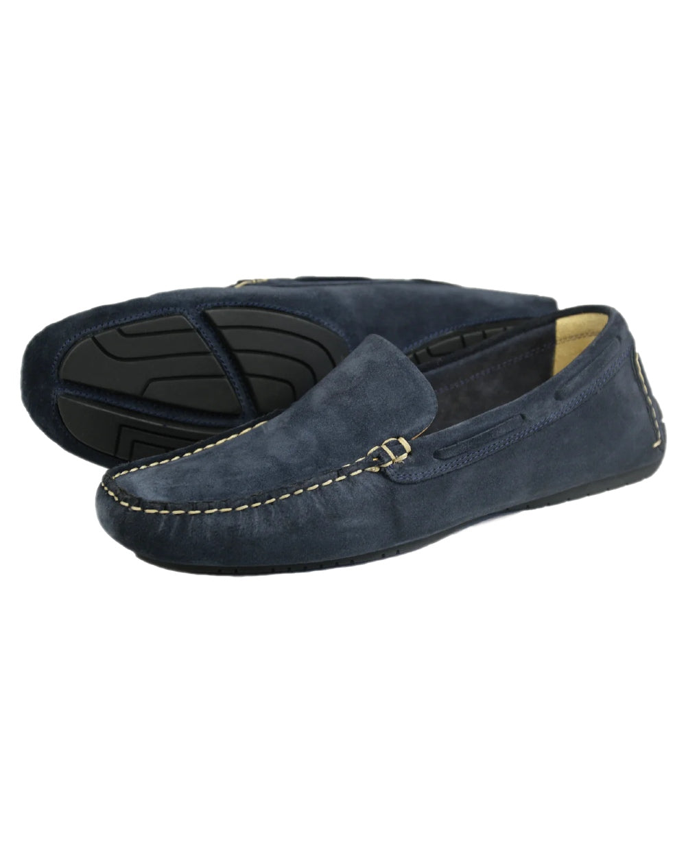 Navy Coloured Orca Bay Mens Silverstone Loafers on white background 