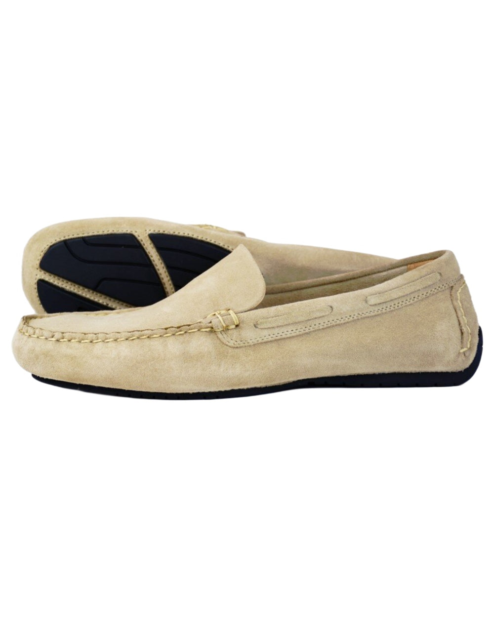 Taupe Suede Coloured Orca Bay Mens Silverstone Loafers on white background 