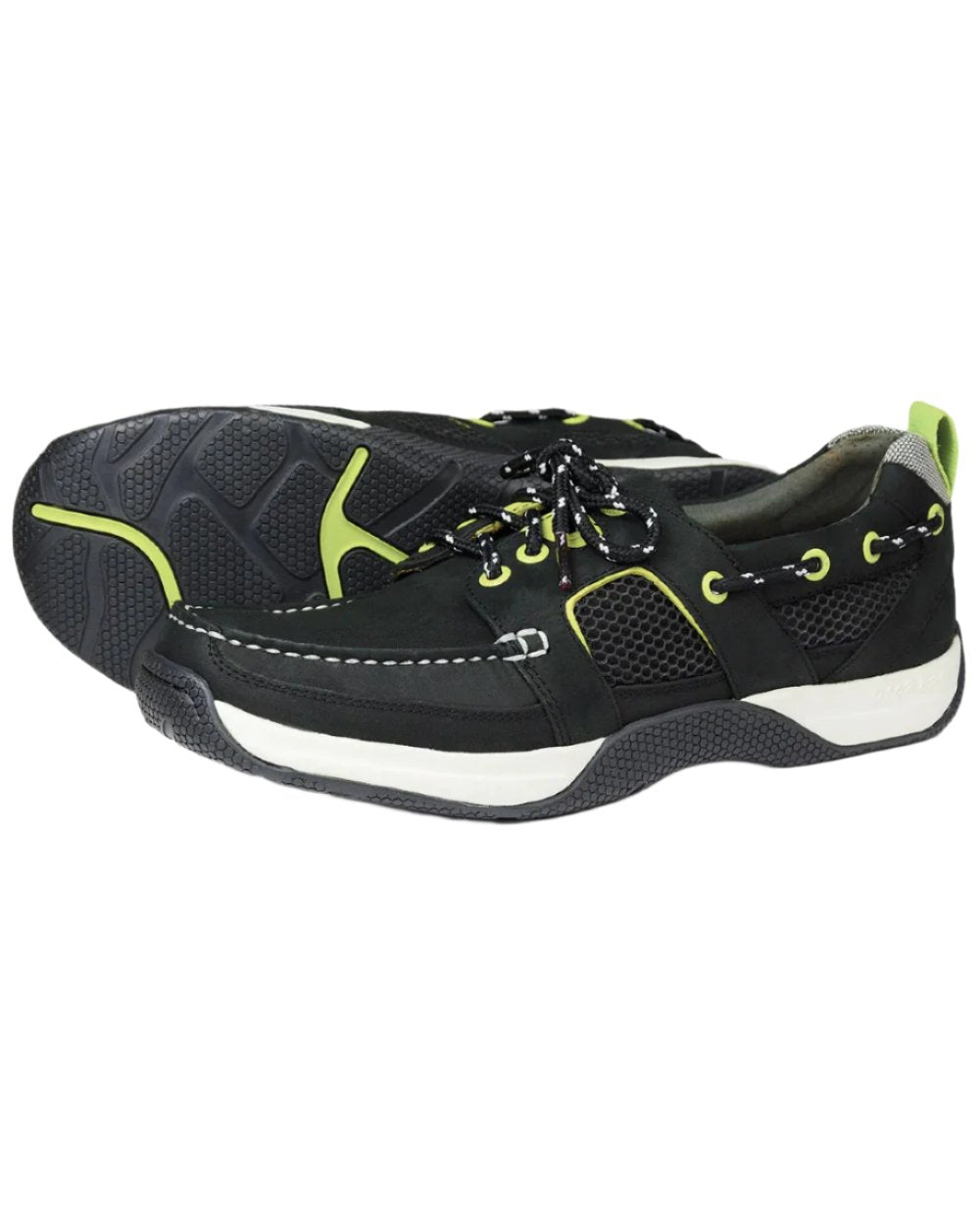 Carbon Yellow Coloured Orca Bay Mens Wave Sports Boat Shoes on white background 