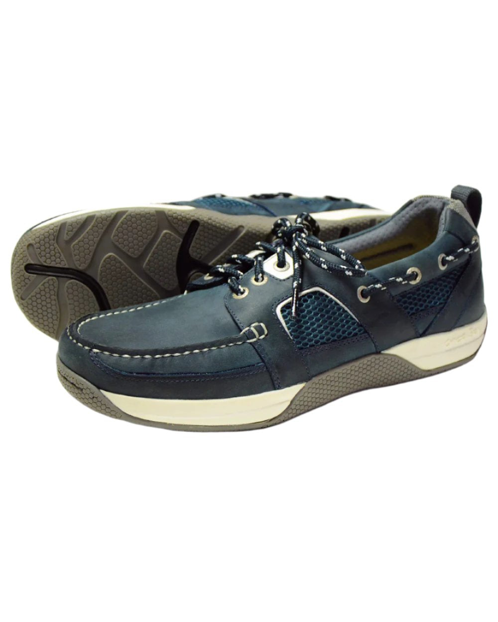 Navy Coloured Orca Bay Mens Wave Sports Boat Shoes on white background 