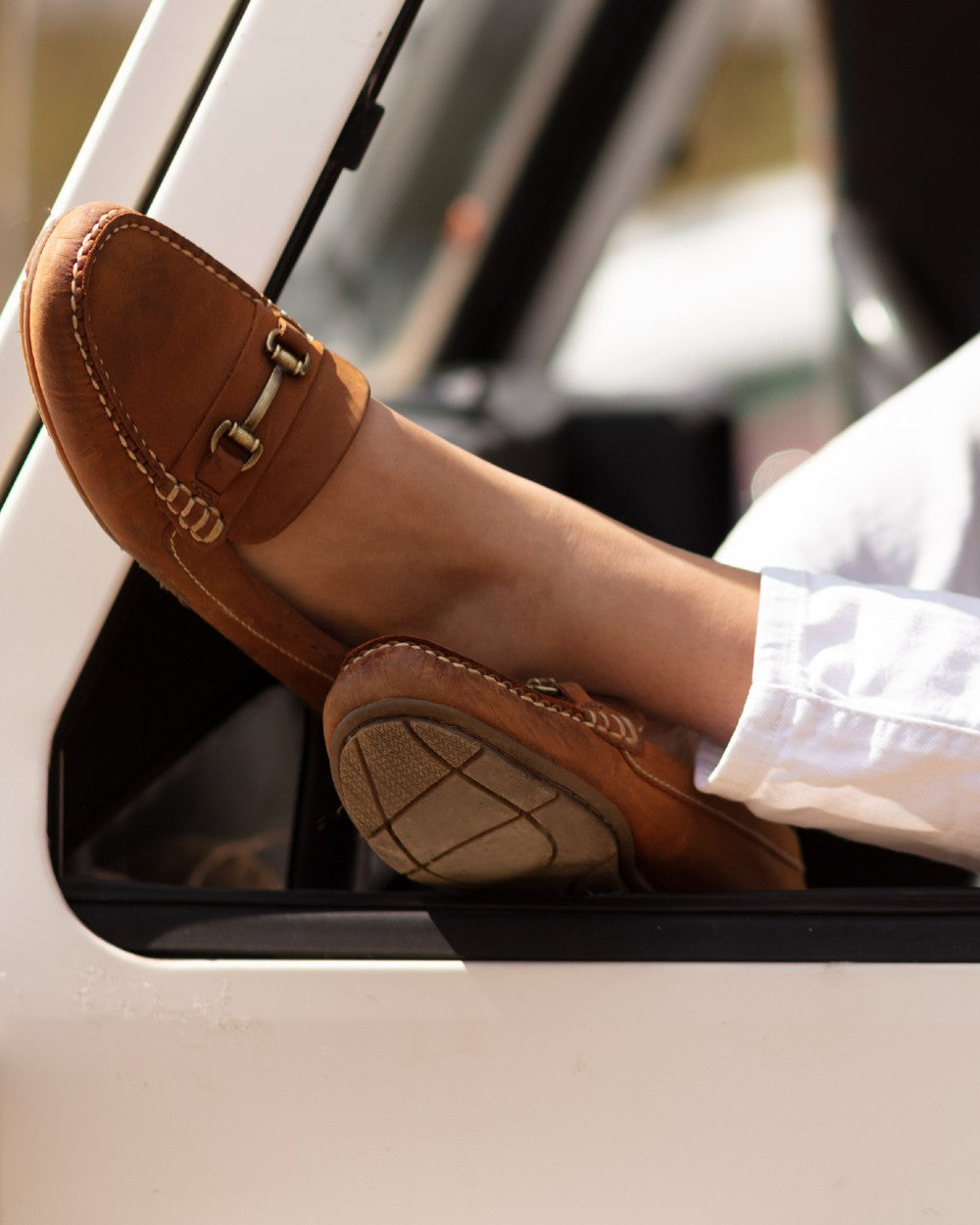 Havana Coloured Orca Bay Verona Womens Loafers On A Outdoor Background 