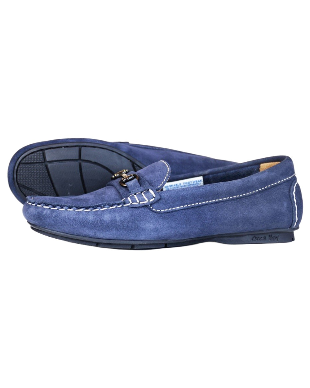 Indigo Coloured Orca Bay Verona Womens Loafers On A White Background 