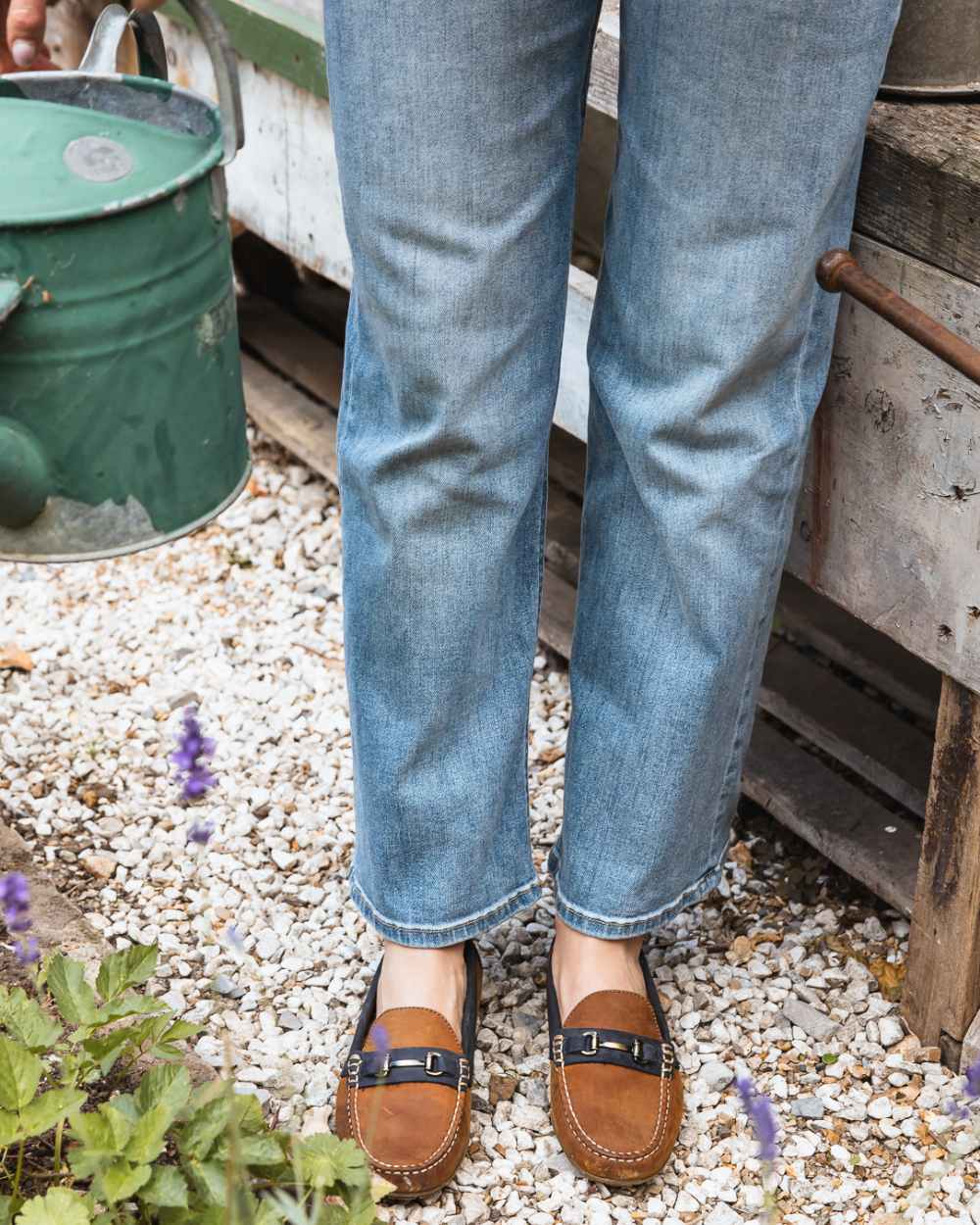 Sand Navy Coloured Orca Bay Verona Womens Loafers On A Outdoor Background 