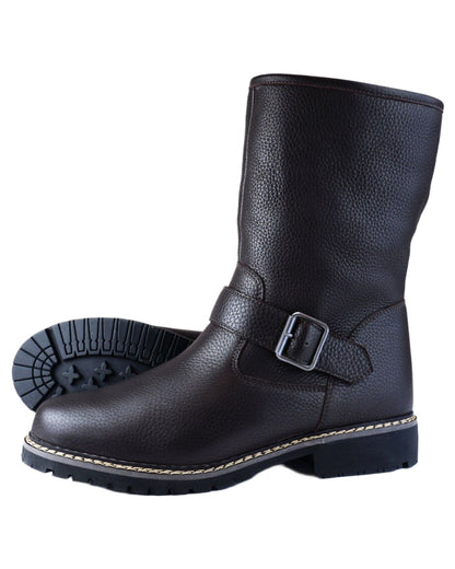 Brown coloured Orca Bay Womens Coniston Real Sheepskin Lining Boots on white background 