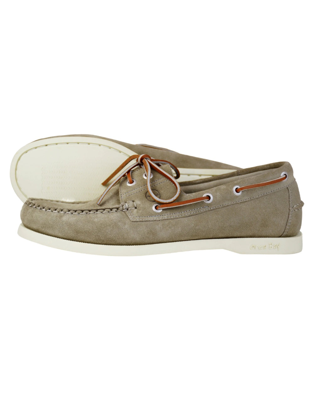 Taupe Coloured Orca Bay Womens Maine Deck Shoes on white background 