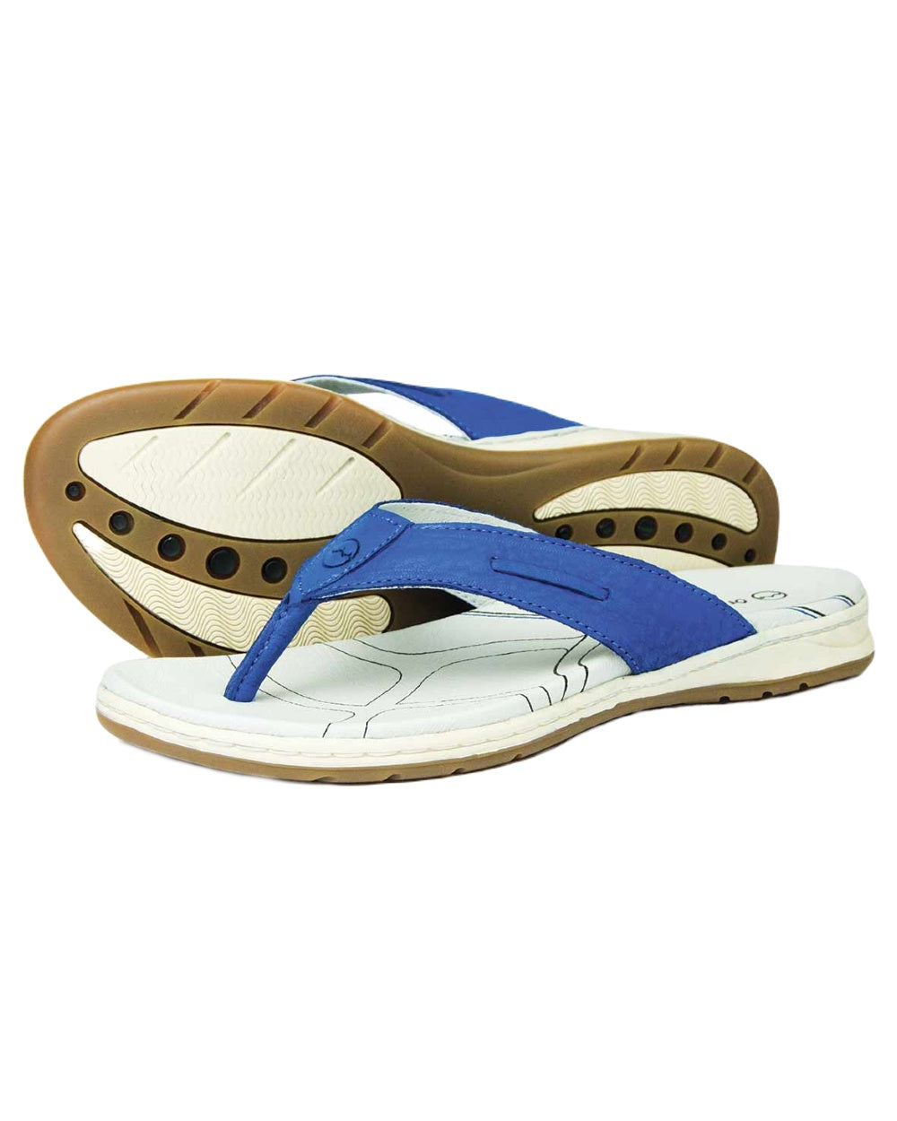 Royal Blue Coloured Orca Bay Womens Maui Premium Flip Flops on white background 