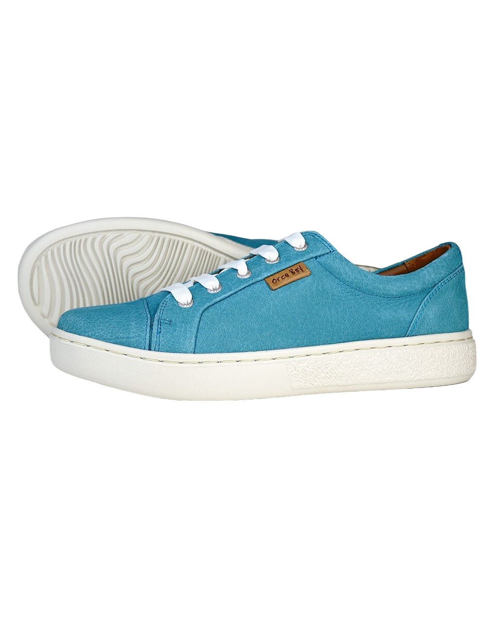 Aqua coloured Orca Bay Womens Mayfair Trainers on white background 