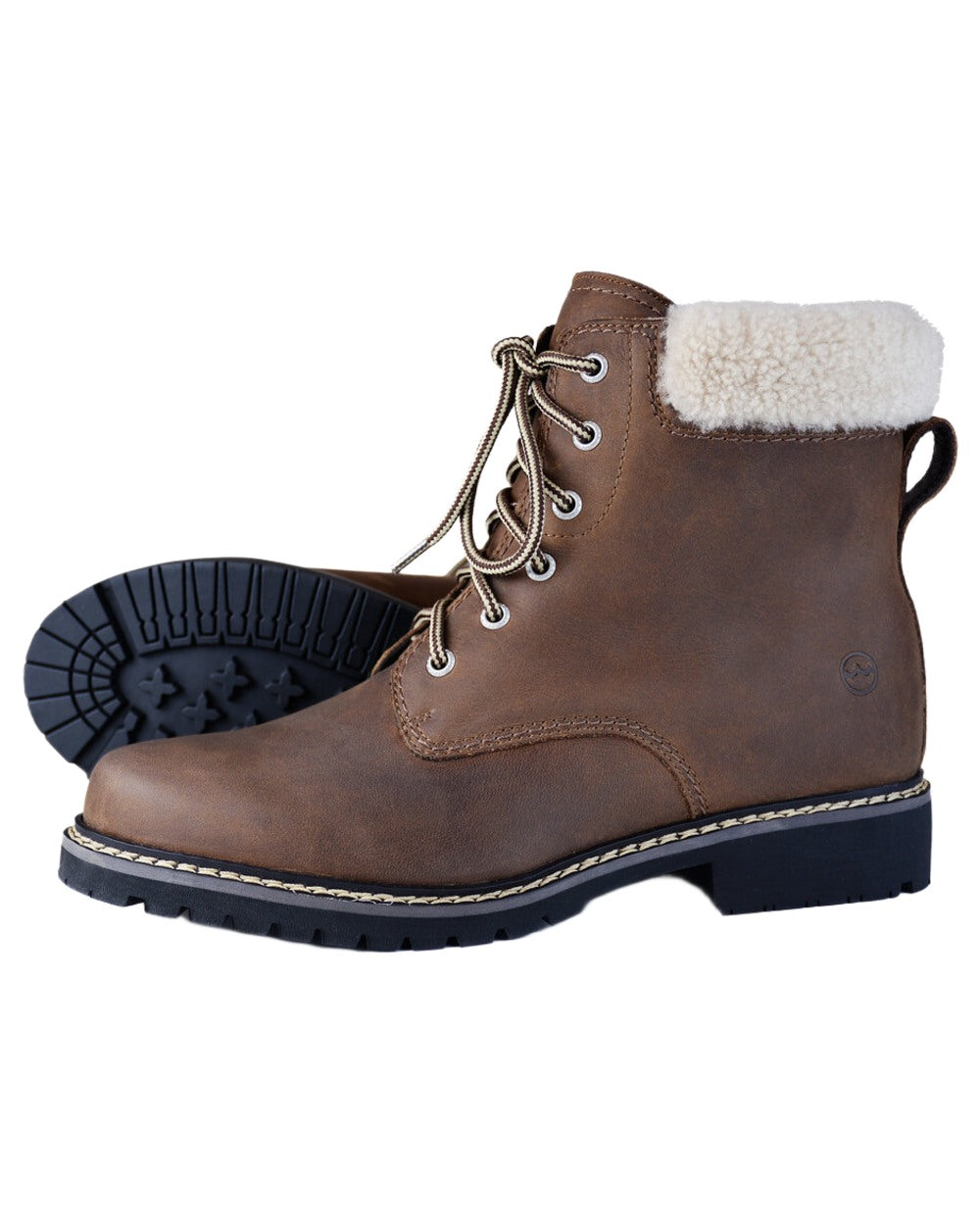Brown coloured Orca Bay Womens Real Sheepskin Lining Pennine Boots on white background 