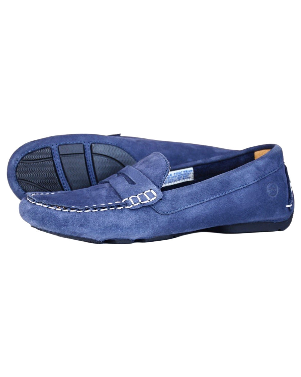 Indigo coloured Orca Bay Womens Richmond Loafers on white background 