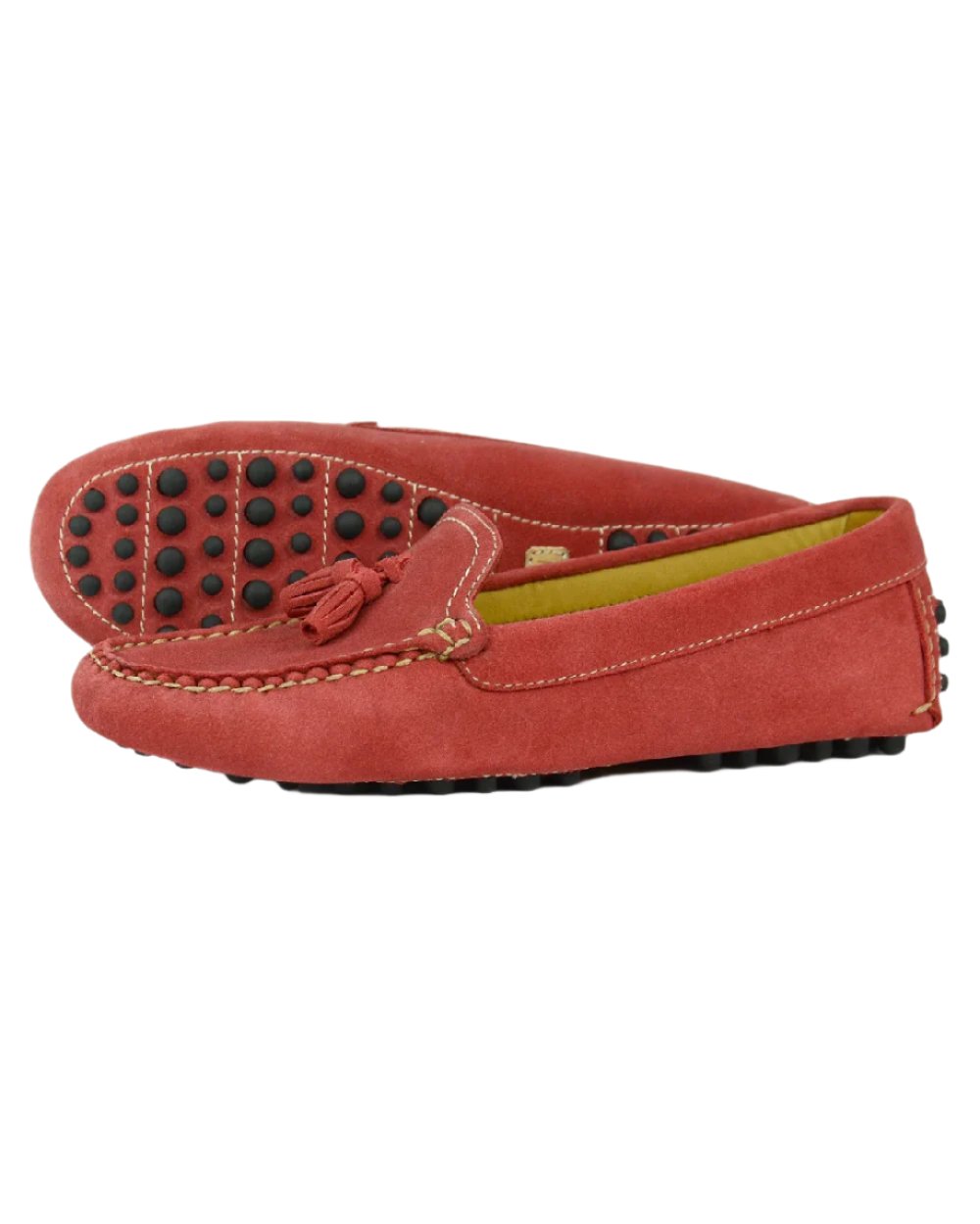 Red Coloured Orca Bay Womens Salcombe Loafers on white background 