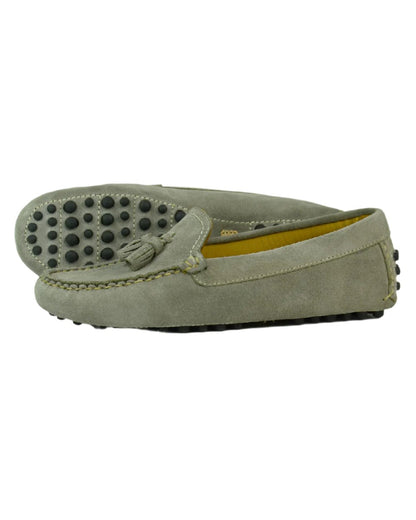 Stone Coloured Orca Bay Womens Salcombe Loafers on white background 