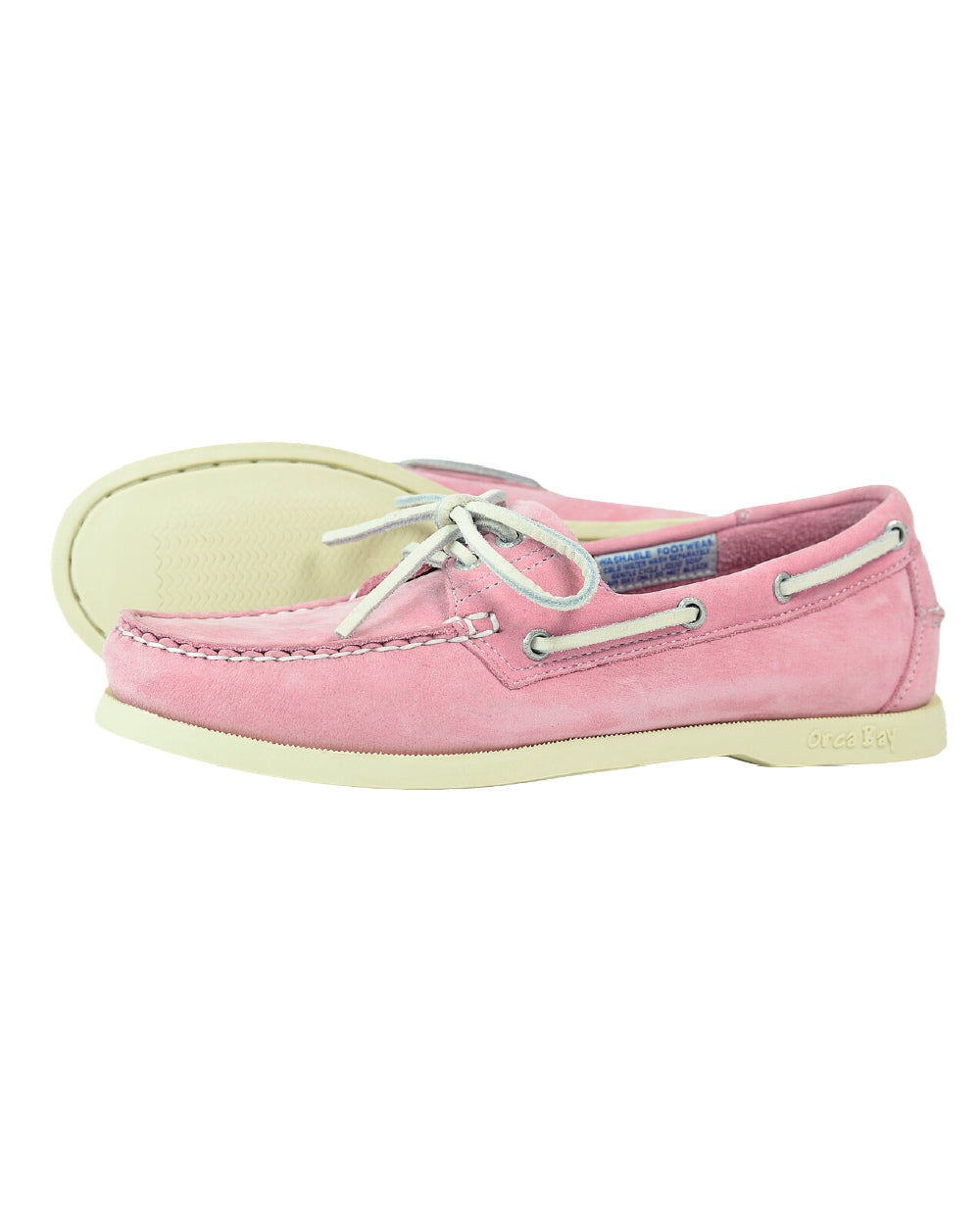 Pink coloured Orca Bay Womens Sandusky Deck Shoes on white background 