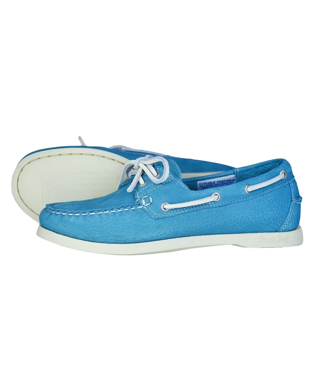 Aqua coloured Orca Bay Womens Sandusky Deck Shoes on white background 