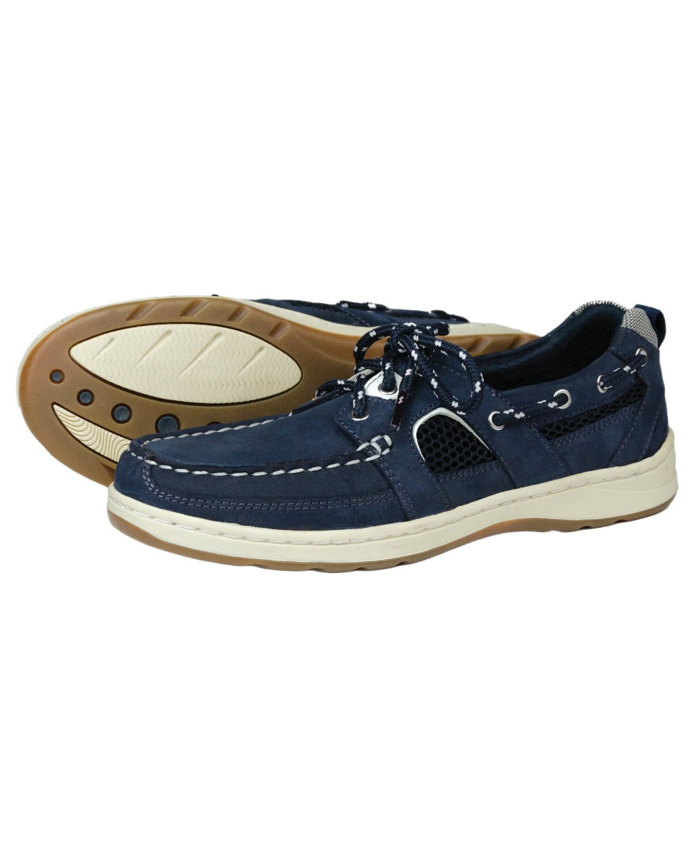 Indigo coloured Orca Bay Womens Santa Rosa Boat Shoes on white background 