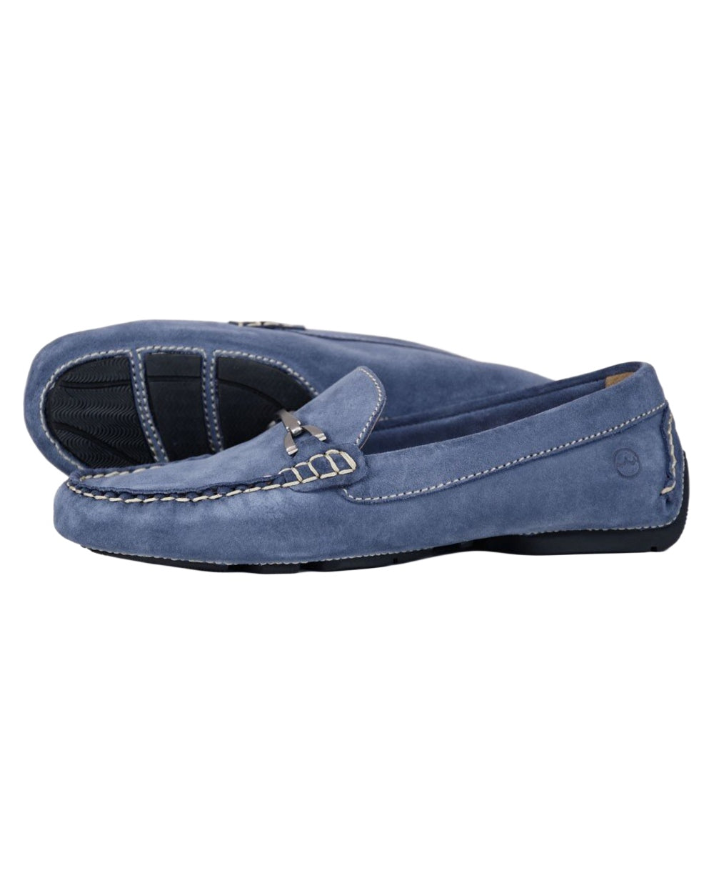 Dark Denim coloured Orca Bay Womens Sorrento Loafers on white background 