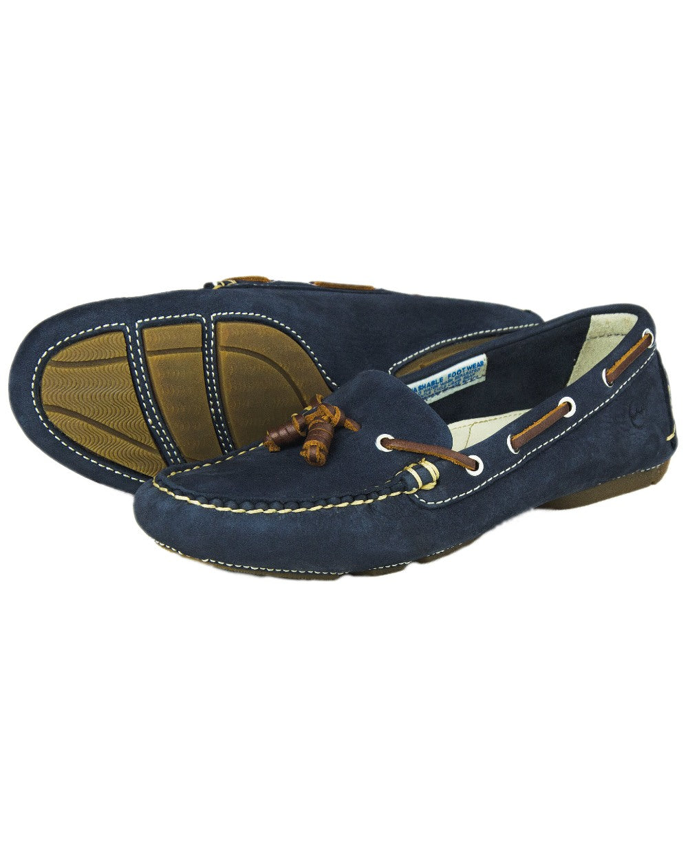 Indigo Coloured Orca Bay Womens Yarrawonga Loafers on white background 