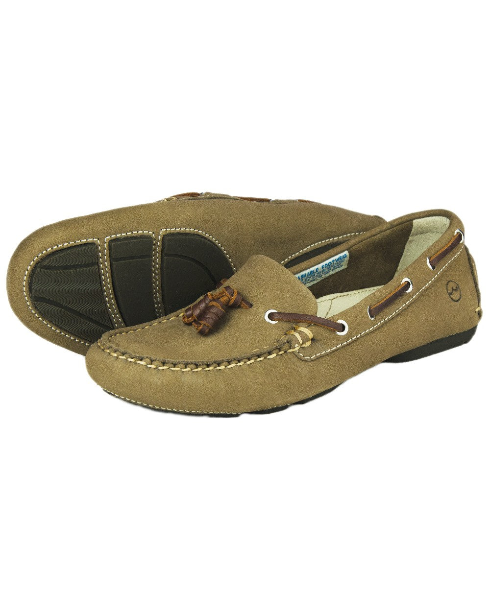 Taupe Coloured Orca Bay Womens Yarrawonga Loafers on white background 
