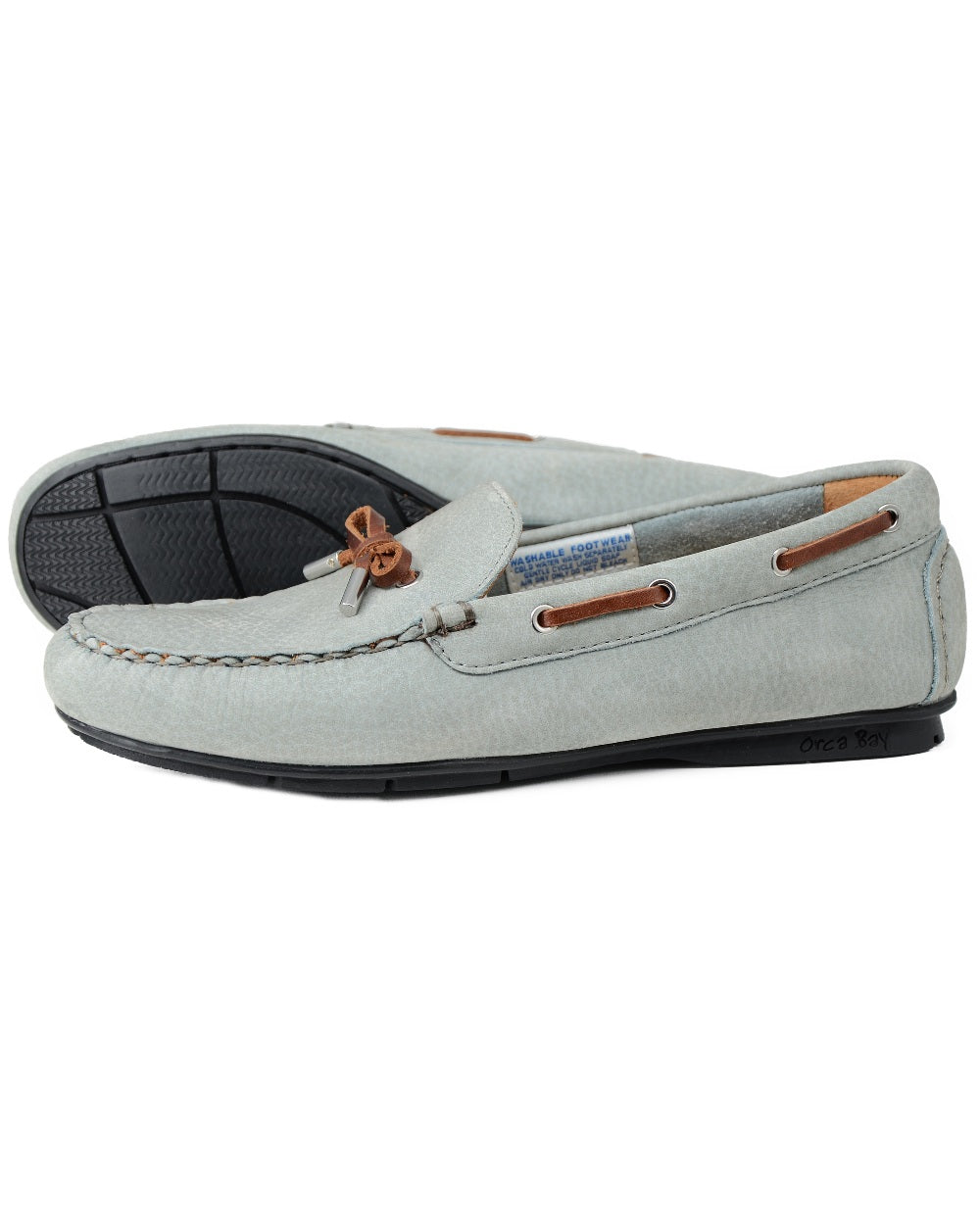 Pale Grey coloured Orca Bay Ballena Womens Loafers on white background 