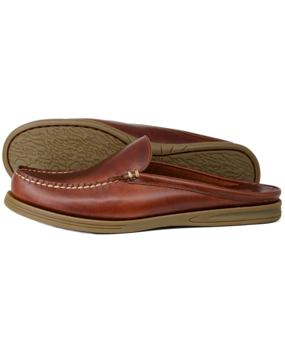Saddle coloured Orca Bay Mens Berwick Mule on white background 