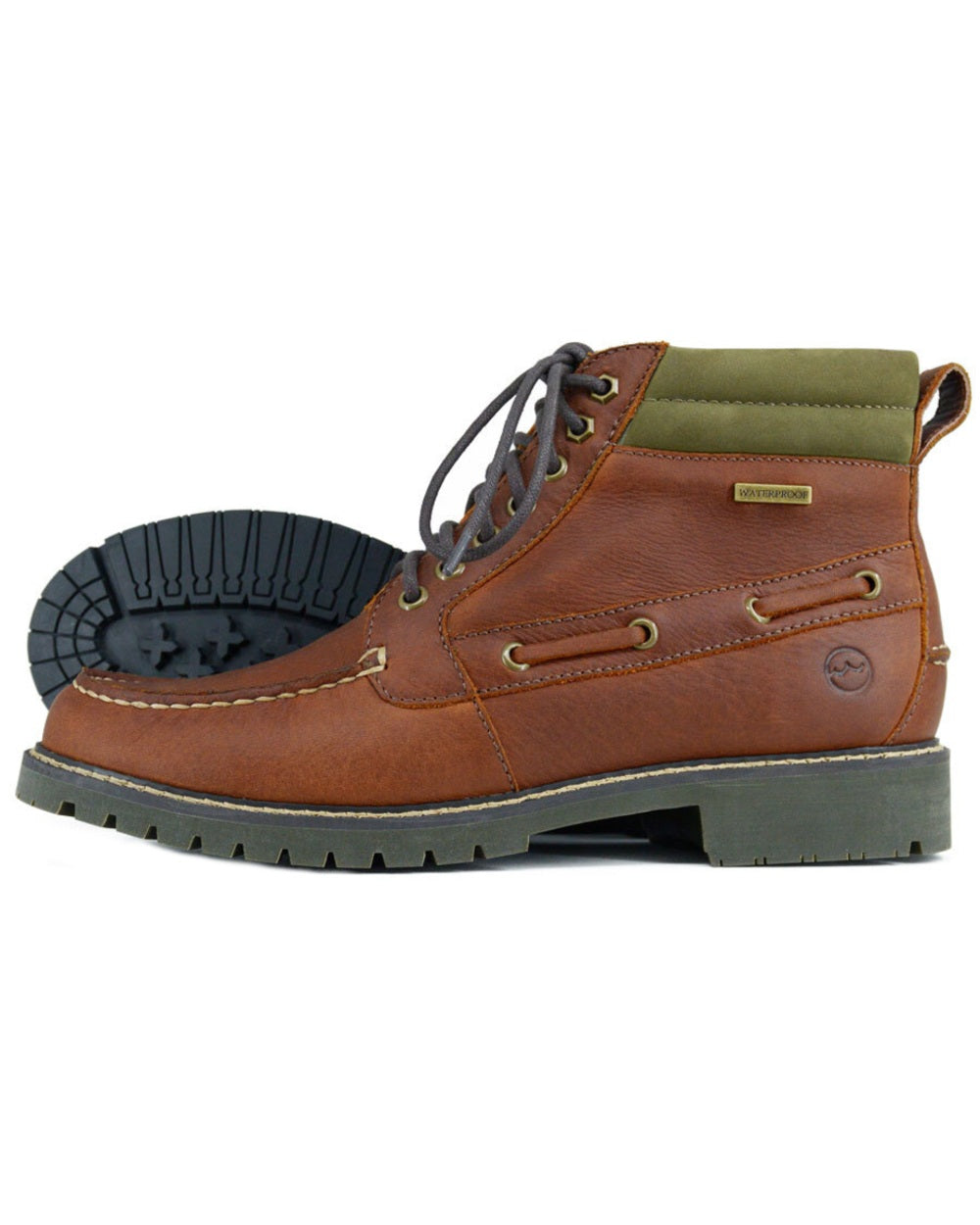 Havana coloured Orca Bay Mens Dartmouth Waterproof Walking Shoes on white background 