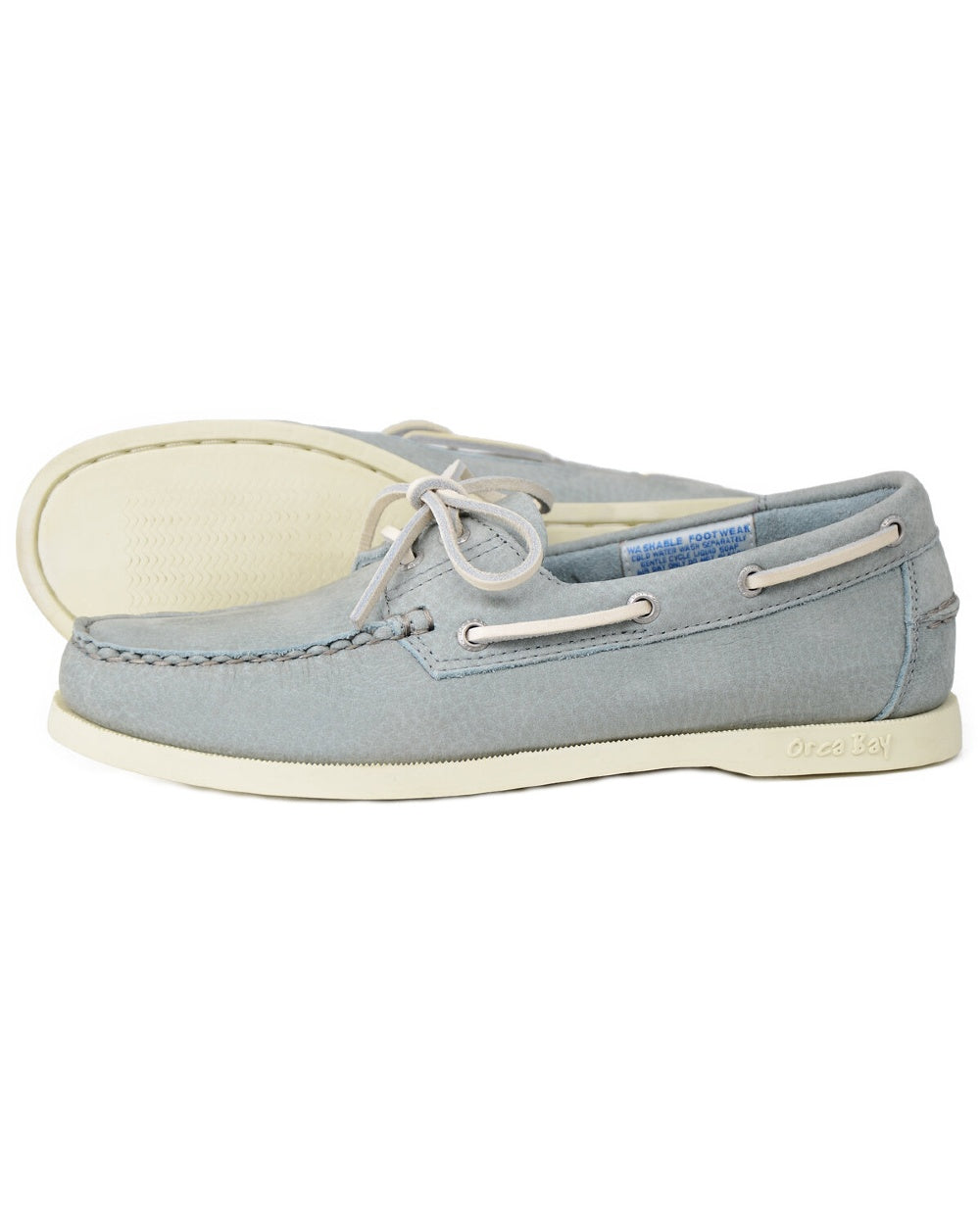 Pale Grey coloured Orca Bay Womens Sandusky Deck Shoes on white background 