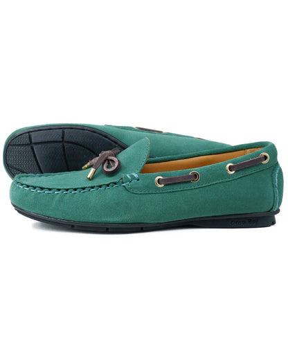 Green coloured Orca Bay Womens Vienna Loafers on white background 