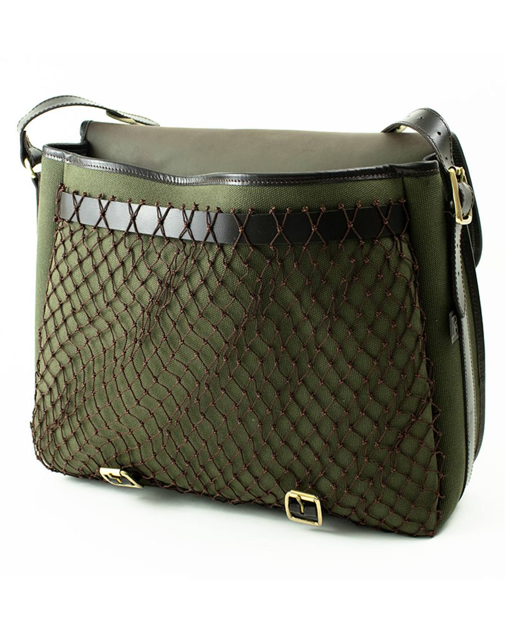 Alton Green coloured Parker-Hale Game Bag on white background 