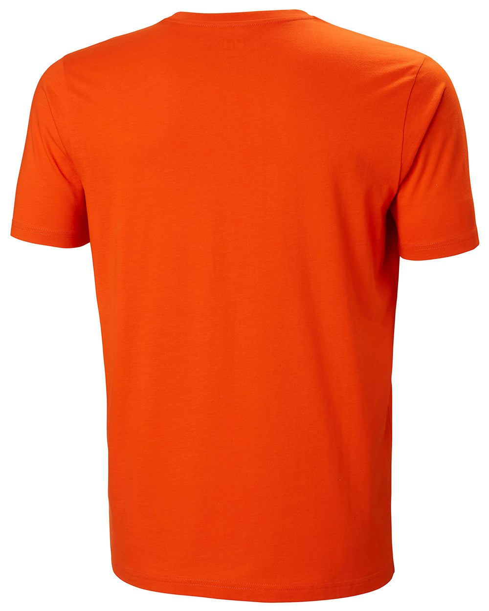 Patrol Orange Coloured Helly Hansen Mens Logo T-Shirt On A White Background 