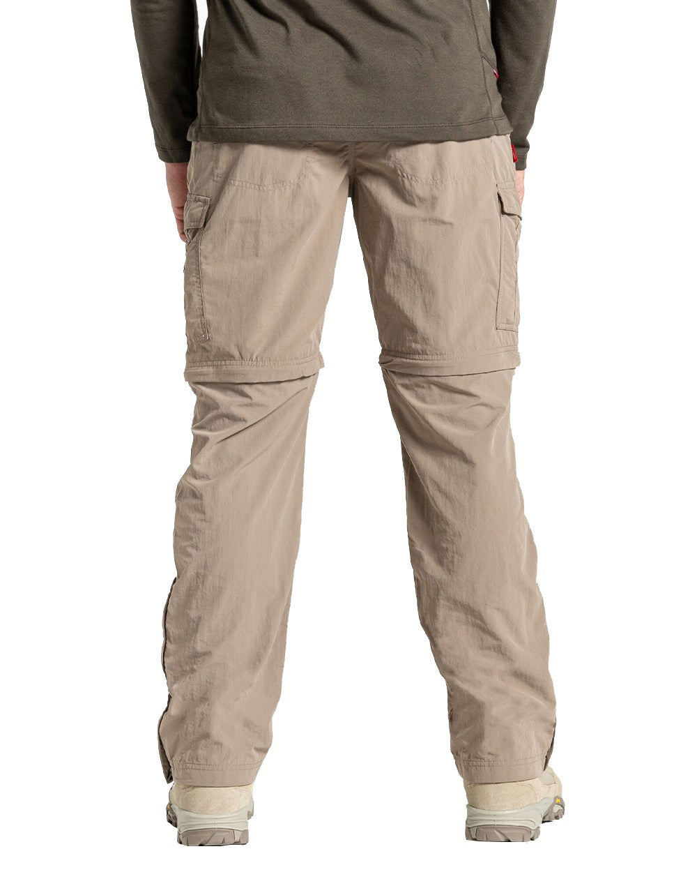 Pebble Coloured Craghoppers Mens NosiLife Convertible II Trousers On A White Background 