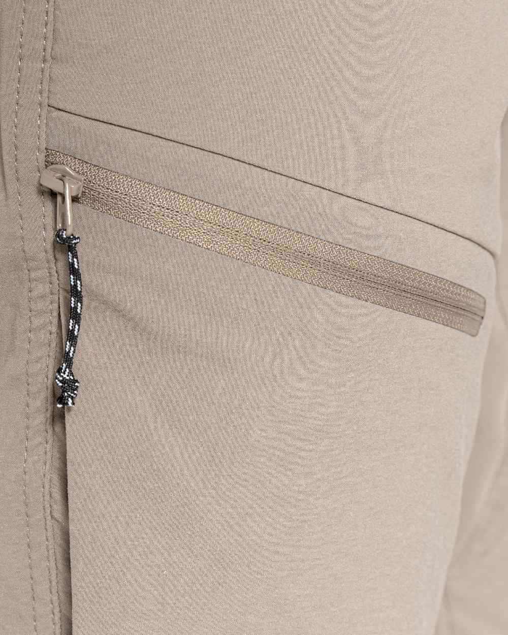 Pebble Coloured Craghoppers Mens NosiLife Pro Active Trousers On A White Background 