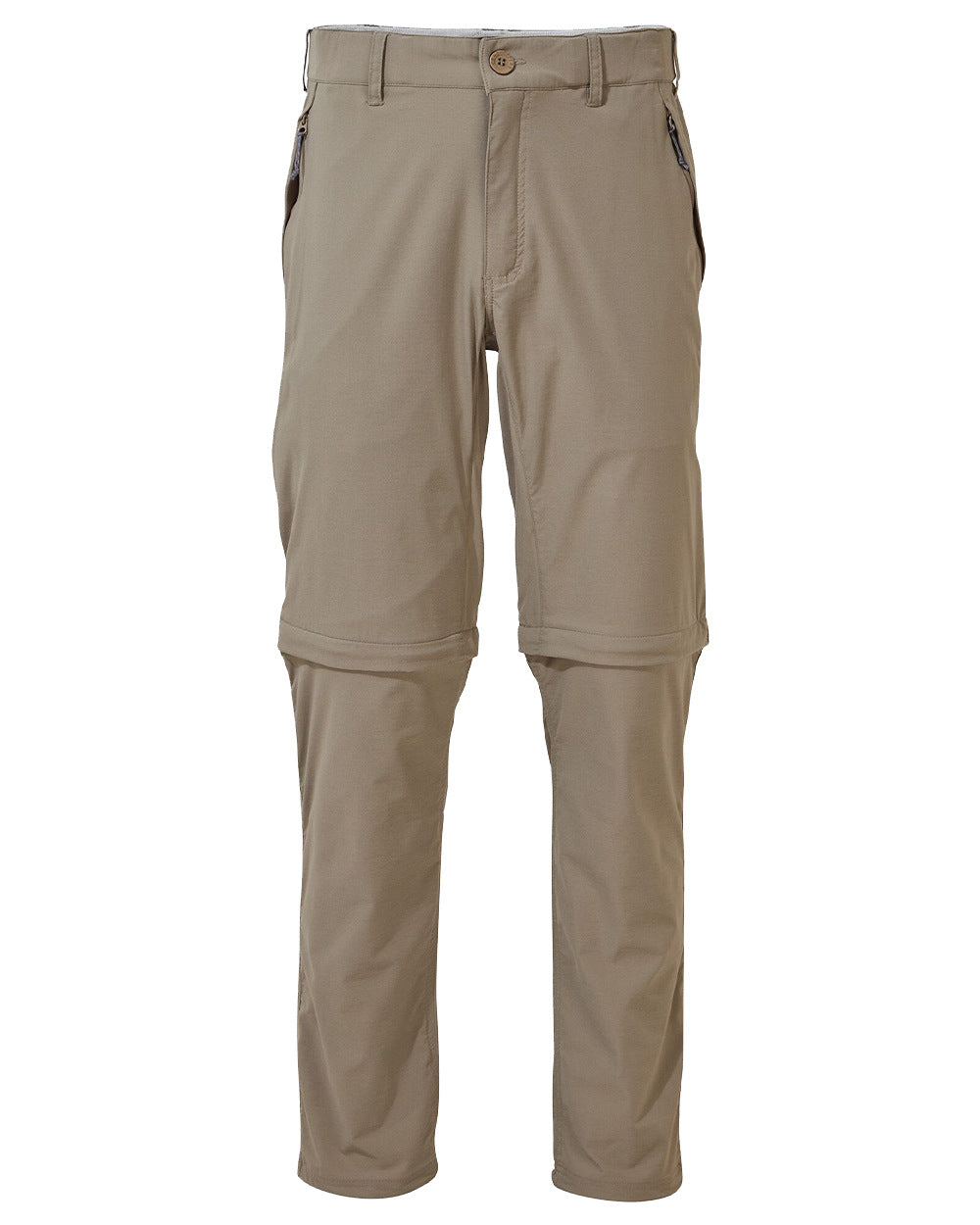 Pebble Coloured Craghoppers Mens NosiLife Pro Convertible II Trousers On A White Background