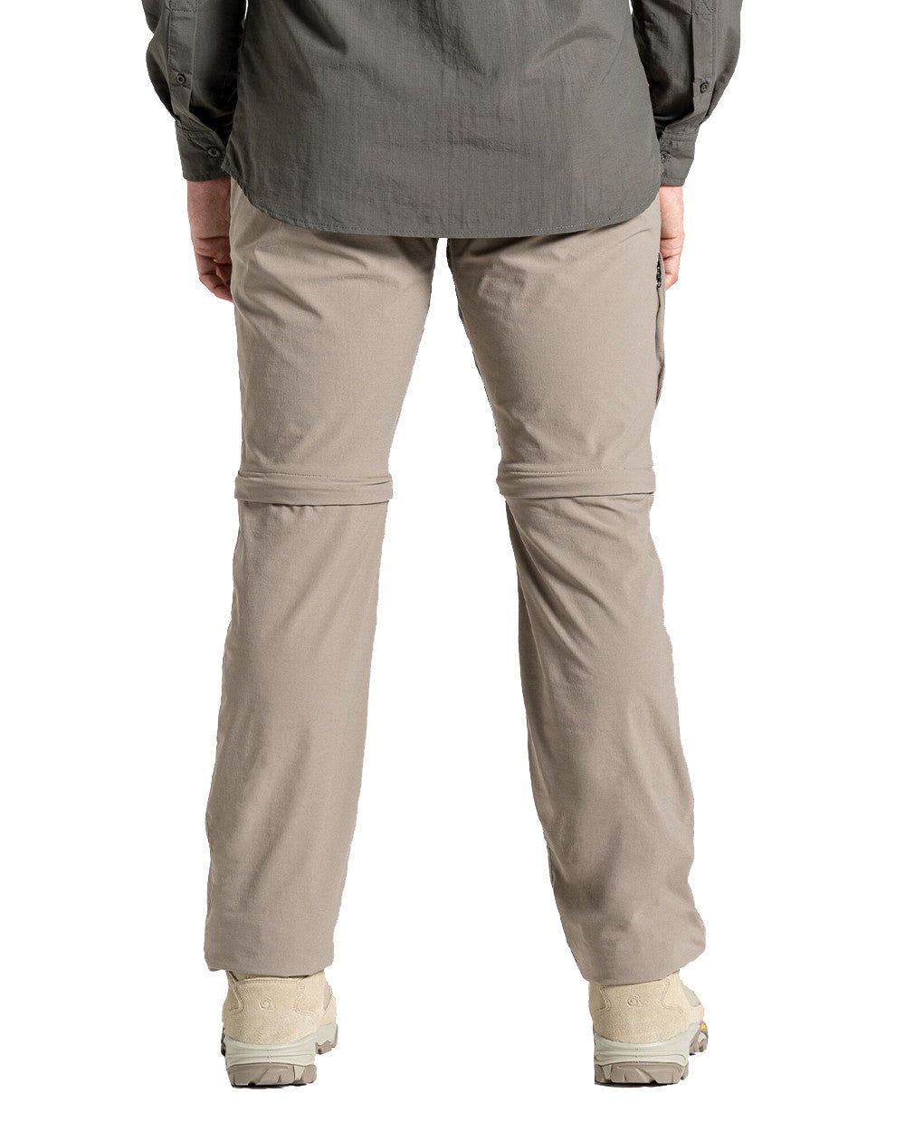 Pebble Coloured Craghoppers Mens NosiLife Pro Convertible II Trousers On A White Background