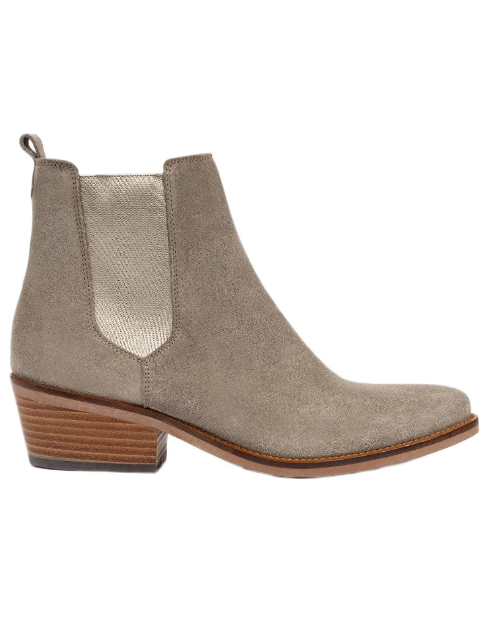 Camel coloured Penelope Chilvers Womens Rove Suede Boots on white background 