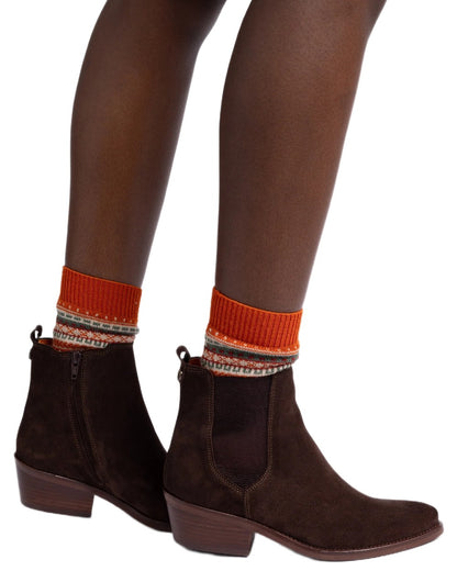 Bitter Chocolate coloured Penelope Chilvers Womens Rove Suede Boots on white background 