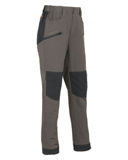 Brown coloured Percusion Mens Hyperstretch Evo Trousers on white background 