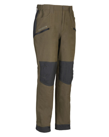 Khaki coloured Percusion Mens Hyperstretch Evo Trousers on white background 