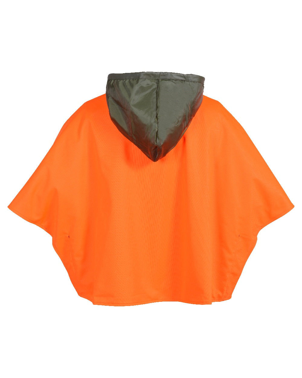 Khaki coloured Percussion Capeline Reversible Poncho on white background 
