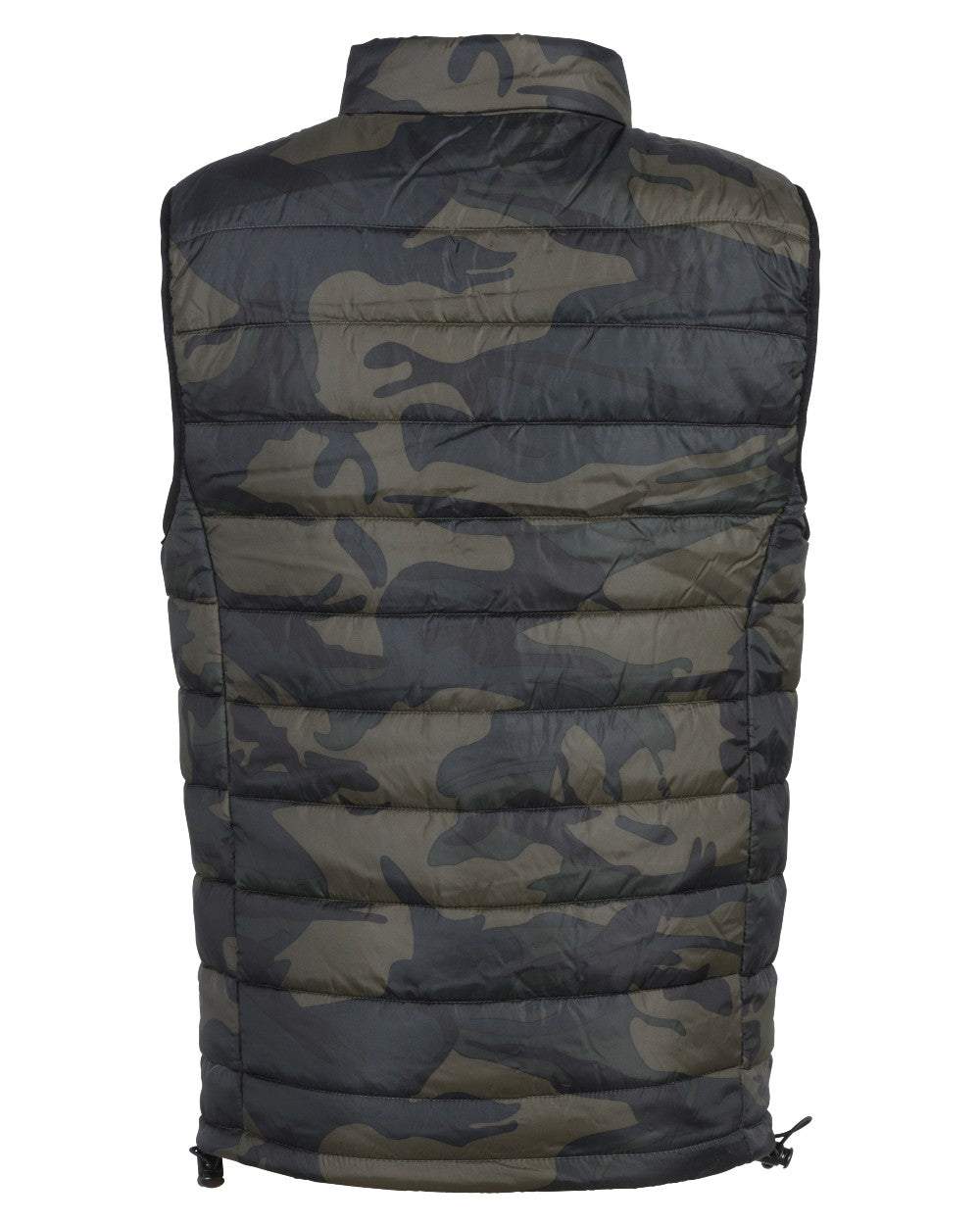 Camo Khaki coloured Percussion Childrens Camo Quilted Vest on white background 